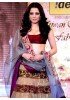 Dazzling Diva Brick Red, Beige Brown & Pale Deep Purple Lehenga Choli